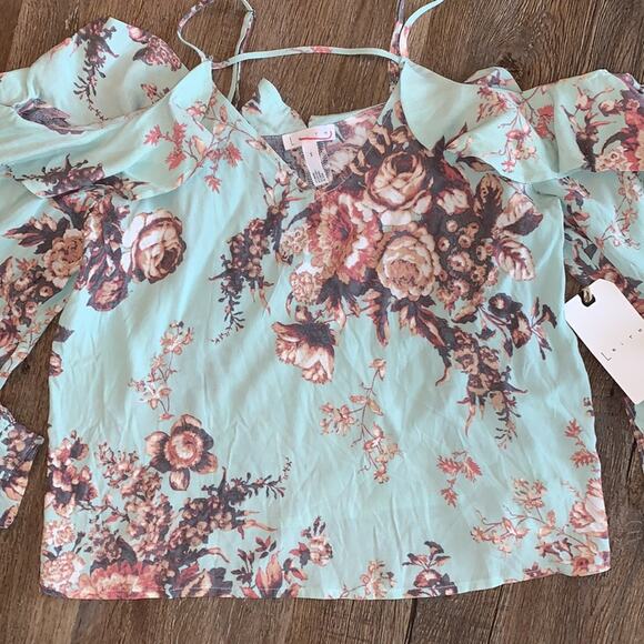 Leith Cold Shoulder Ruffle Blouse Top S - Picture 5 of 10